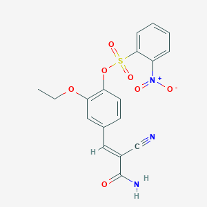 molecular formula C18H15N3O7S B4977826 4-(3-amino-2-cyano-3-oxo-1-propen-1-yl)-2-ethoxyphenyl 2-nitrobenzenesulfonate 