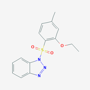 molecular formula C15H15N3O3S B497783 1-((2-ethoxy-4-methylphenyl)sulfonyl)-1H-benzo[d][1,2,3]triazole CAS No. 915929-83-8