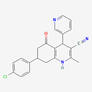 molecular formula C22H18ClN3O B4977837 7-(4-chlorophenyl)-2-methyl-5-oxo-4-(3-pyridinyl)-1,4,5,6,7,8-hexahydro-3-quinolinecarbonitrile 