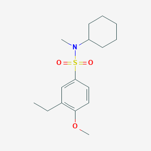 molecular formula C16H25NO3S B497787 Cyclohexyl[(3-ethyl-4-methoxyphenyl)sulfonyl]methylamine CAS No. 927636-61-1