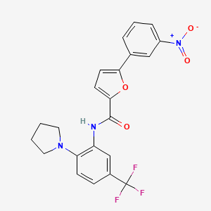 molecular formula C22H18F3N3O4 B4977871 5-(3-nitrophenyl)-N-[2-(1-pyrrolidinyl)-5-(trifluoromethyl)phenyl]-2-furamide 