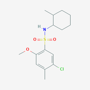 molecular formula C15H22ClNO3S B497790 5-chloro-2-methoxy-4-methyl-N-(2-methylcyclohexyl)benzenesulfonamide CAS No. 927636-64-4