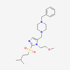 molecular formula C23H36N4O3S B4977921 1-benzyl-4-({1-(2-methoxyethyl)-2-[(3-methylbutyl)sulfonyl]-1H-imidazol-5-yl}methyl)piperazine 