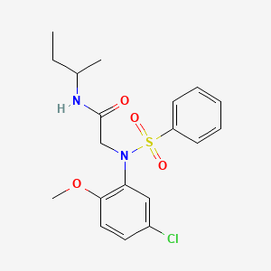 molecular formula C19H23ClN2O4S B4977939 N~1~-(sec-butyl)-N~2~-(5-chloro-2-methoxyphenyl)-N~2~-(phenylsulfonyl)glycinamide 