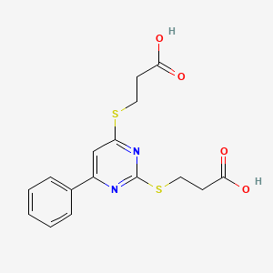 molecular formula C16H16N2O4S2 B4977960 3,3'-[(6-phenyl-2,4-pyrimidinediyl)bis(thio)]dipropanoic acid 