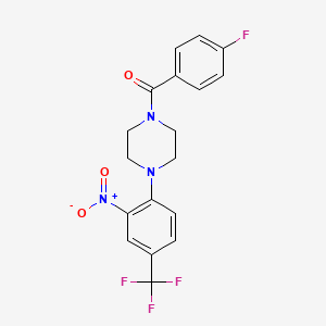 molecular formula C18H15F4N3O3 B4977972 1-(4-fluorobenzoyl)-4-[2-nitro-4-(trifluoromethyl)phenyl]piperazine 
