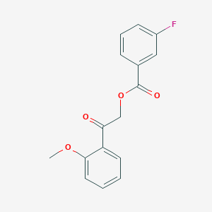 molecular formula C16H13FO4 B497799 2-(2-Methoxyphenyl)-2-oxoethyl 3-fluorobenzoate 