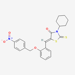 molecular formula C23H22N2O4S2 B4978013 3-cyclohexyl-5-{2-[(4-nitrobenzyl)oxy]benzylidene}-2-thioxo-1,3-thiazolidin-4-one 