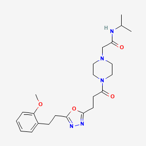 molecular formula C23H33N5O4 B4978019 N-isopropyl-2-[4-(3-{5-[2-(2-methoxyphenyl)ethyl]-1,3,4-oxadiazol-2-yl}propanoyl)-1-piperazinyl]acetamide 