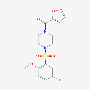 molecular formula C16H17BrN2O5S B497802 (4-((5-Bromo-2-methoxyphenyl)sulfonyl)piperazin-1-yl)(furan-2-yl)methanone CAS No. 915925-70-1
