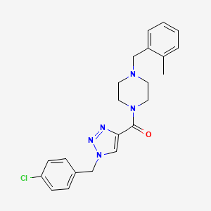 molecular formula C22H24ClN5O B4978049 1-{[1-(4-chlorobenzyl)-1H-1,2,3-triazol-4-yl]carbonyl}-4-(2-methylbenzyl)piperazine 