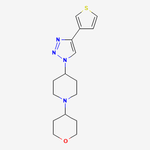 molecular formula C16H22N4OS B4978057 1-(tetrahydro-2H-pyran-4-yl)-4-[4-(3-thienyl)-1H-1,2,3-triazol-1-yl]piperidine trifluoroacetate 