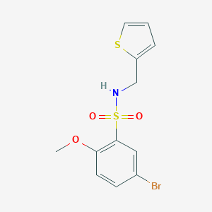 molecular formula C12H12BrNO3S2 B497807 5-bromo-2-methoxy-N-(2-thienylmethyl)benzenesulfonamide CAS No. 914619-12-8