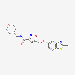 5-{[(2-methyl-1,3-benzothiazol-5-yl)oxy]methyl}-N-(tetrahydro-2H-pyran-4-ylmethyl)-3-isoxazolecarboxamide