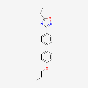 molecular formula C19H20N2O2 B4978116 5-ethyl-3-(4'-propoxy-4-biphenylyl)-1,2,4-oxadiazole 