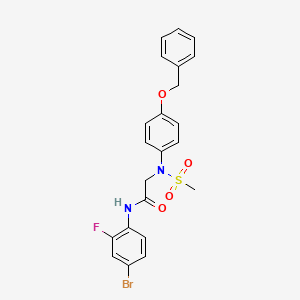 molecular formula C22H20BrFN2O4S B4978129 N~2~-[4-(benzyloxy)phenyl]-N~1~-(4-bromo-2-fluorophenyl)-N~2~-(methylsulfonyl)glycinamide 