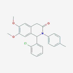 molecular formula C24H22ClNO3 B4978137 1-(2-chlorophenyl)-6,7-dimethoxy-2-(4-methylphenyl)-1,4-dihydro-3(2H)-isoquinolinone 