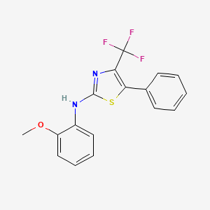 molecular formula C17H13F3N2OS B4978139 N-(2-methoxyphenyl)-5-phenyl-4-(trifluoromethyl)-1,3-thiazol-2-amine 