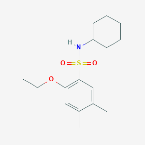 molecular formula C16H25NO3S B497814 N-cyclohexyl-2-ethoxy-4,5-dimethylbenzenesulfonamide CAS No. 927636-76-8