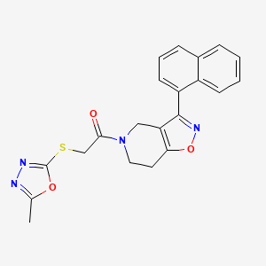 molecular formula C21H18N4O3S B4978157 5-{[(5-methyl-1,3,4-oxadiazol-2-yl)thio]acetyl}-3-(1-naphthyl)-4,5,6,7-tetrahydroisoxazolo[4,5-c]pyridine 