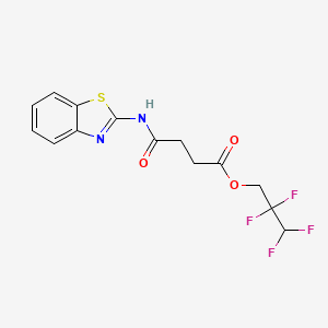 molecular formula C14H12F4N2O3S B4978160 2,2,3,3-tetrafluoropropyl 4-(1,3-benzothiazol-2-ylamino)-4-oxobutanoate 