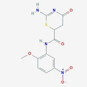 molecular formula C12H12N4O5S B4978178 2-amino-N-(2-methoxy-5-nitrophenyl)-4-oxo-5,6-dihydro-4H-1,3-thiazine-6-carboxamide 