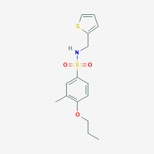 molecular formula C15H19NO3S2 B497818 3-methyl-4-propoxy-N-(2-thienylmethyl)benzenesulfonamide 