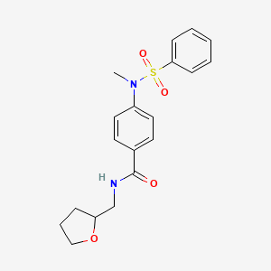 molecular formula C19H22N2O4S B4978198 4-[methyl(phenylsulfonyl)amino]-N-(tetrahydro-2-furanylmethyl)benzamide 