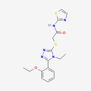 molecular formula C17H19N5O2S2 B4978204 2-{[5-(2-ethoxyphenyl)-4-ethyl-4H-1,2,4-triazol-3-yl]thio}-N-1,3-thiazol-2-ylacetamide 