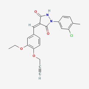 molecular formula C22H19ClN2O4 B4978218 1-(3-chloro-4-methylphenyl)-4-[3-ethoxy-4-(2-propyn-1-yloxy)benzylidene]-3,5-pyrazolidinedione 