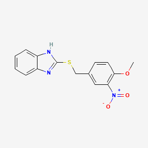 molecular formula C15H13N3O3S B4978236 2-[(4-methoxy-3-nitrobenzyl)thio]-1H-benzimidazole 