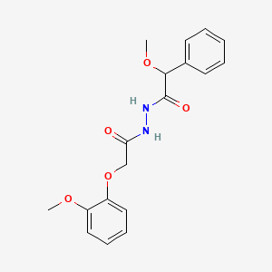 molecular formula C18H20N2O5 B4978246 2-methoxy-N'-[(2-methoxyphenoxy)acetyl]-2-phenylacetohydrazide 