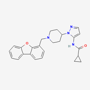 molecular formula C25H26N4O2 B4978267 N-{1-[1-(dibenzo[b,d]furan-4-ylmethyl)-4-piperidinyl]-1H-pyrazol-5-yl}cyclopropanecarboxamide 