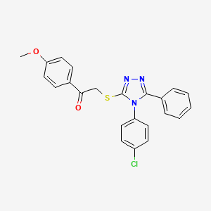 molecular formula C23H18ClN3O2S B4978273 2-{[4-(4-chlorophenyl)-5-phenyl-4H-1,2,4-triazol-3-yl]thio}-1-(4-methoxyphenyl)ethanone 