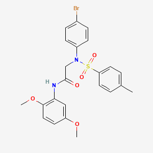 molecular formula C23H23BrN2O5S B4978279 N~2~-(4-bromophenyl)-N~1~-(2,5-dimethoxyphenyl)-N~2~-[(4-methylphenyl)sulfonyl]glycinamide 