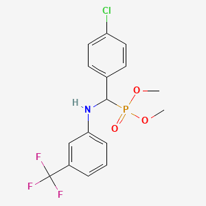 molecular formula C16H16ClF3NO3P B4978292 dimethyl ((4-chlorophenyl){[3-(trifluoromethyl)phenyl]amino}methyl)phosphonate 