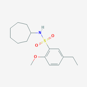 molecular formula C16H25NO3S B497830 N-cycloheptyl-5-ethyl-2-methoxybenzenesulfonamide CAS No. 927636-79-1