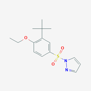 molecular formula C15H20N2O3S B497832 2-tert-butyl-4-(1H-pyrazol-1-ylsulfonyl)phenyl ethyl ether 