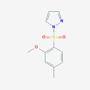 molecular formula C11H12N2O3S B497835 1-(2-methoxy-4-methylbenzenesulfonyl)-1H-pyrazole CAS No. 957494-86-9