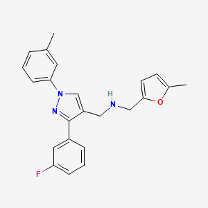 1-[3-(3-fluorophenyl)-1-(3-methylphenyl)-1H-pyrazol-4-yl]-N-[(5-methyl-2-furyl)methyl]methanamine