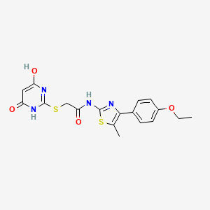 molecular formula C18H18N4O4S2 B4978365 N-[4-(4-ethoxyphenyl)-5-methyl-1,3-thiazol-2-yl]-2-[(6-hydroxy-4-oxo-1,4-dihydro-2-pyrimidinyl)thio]acetamide 