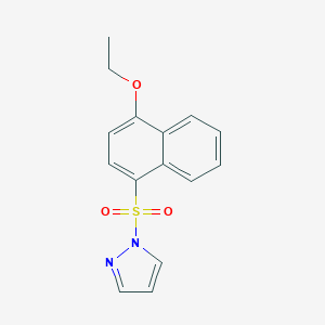 molecular formula C15H14N2O3S B497837 1-((4-ethoxynaphthalen-1-yl)sulfonyl)-1H-pyrazole CAS No. 957494-89-2