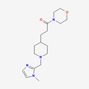 molecular formula C17H28N4O2 B4978370 4-(3-{1-[(1-methyl-1H-imidazol-2-yl)methyl]-4-piperidinyl}propanoyl)morpholine 