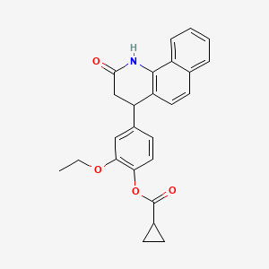 molecular formula C25H23NO4 B4978446 2-ethoxy-4-(2-oxo-1,2,3,4-tetrahydrobenzo[h]quinolin-4-yl)phenyl cyclopropanecarboxylate 