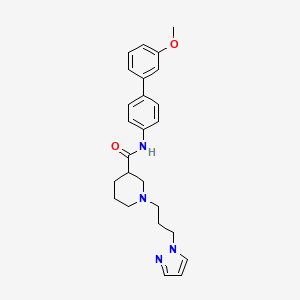 molecular formula C25H30N4O2 B4978458 N-(3'-methoxy-4-biphenylyl)-1-[3-(1H-pyrazol-1-yl)propyl]-3-piperidinecarboxamide 