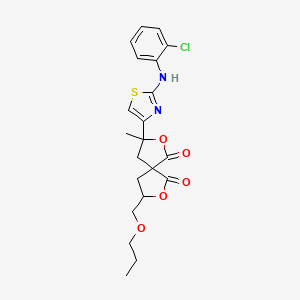 3-{2-[(2-chlorophenyl)amino]-1,3-thiazol-4-yl}-3-methyl-8-(propoxymethyl)-2,7-dioxaspiro[4.4]nonane-1,6-dione