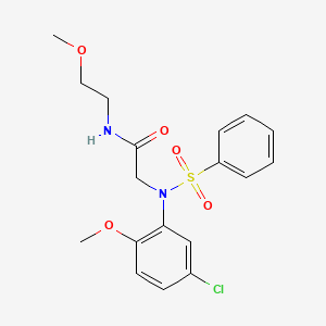 molecular formula C18H21ClN2O5S B4978505 N~2~-(5-chloro-2-methoxyphenyl)-N~1~-(2-methoxyethyl)-N~2~-(phenylsulfonyl)glycinamide 