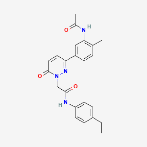 molecular formula C23H24N4O3 B4978511 2-[3-[3-(acetylamino)-4-methylphenyl]-6-oxo-1(6H)-pyridazinyl]-N-(4-ethylphenyl)acetamide 