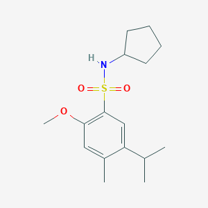 molecular formula C16H25NO3S B497855 N-cyclopentyl-5-isopropyl-2-methoxy-4-methylbenzenesulfonamide CAS No. 927636-83-7