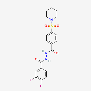 3,4-difluoro-N'-[4-(1-piperidinylsulfonyl)benzoyl]benzohydrazide